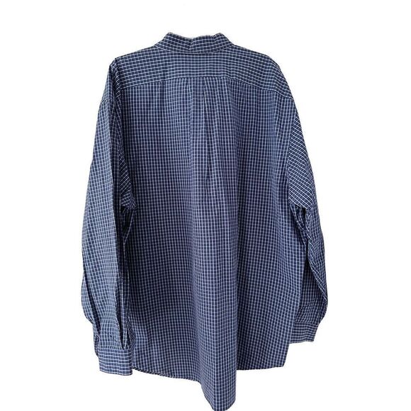 Ralph Lauren men’s navy plaid button front shirt size 3XLT.  #22-1478 - Picture 5 of 5